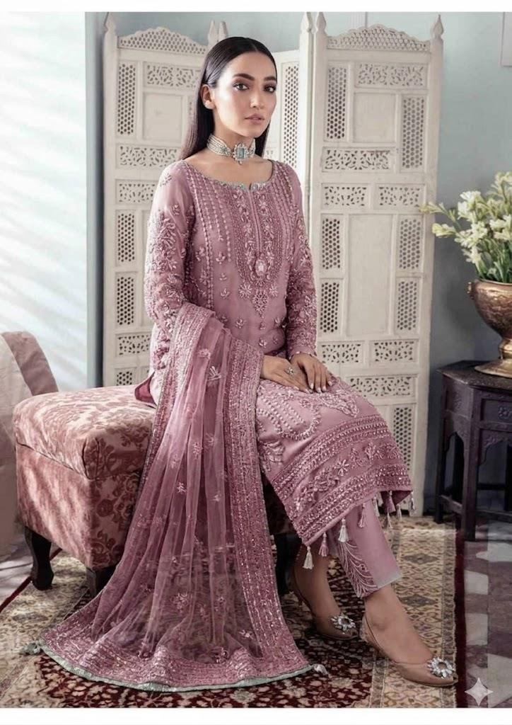 PIYAZI NET PARTY WEAR Unstitched Dress