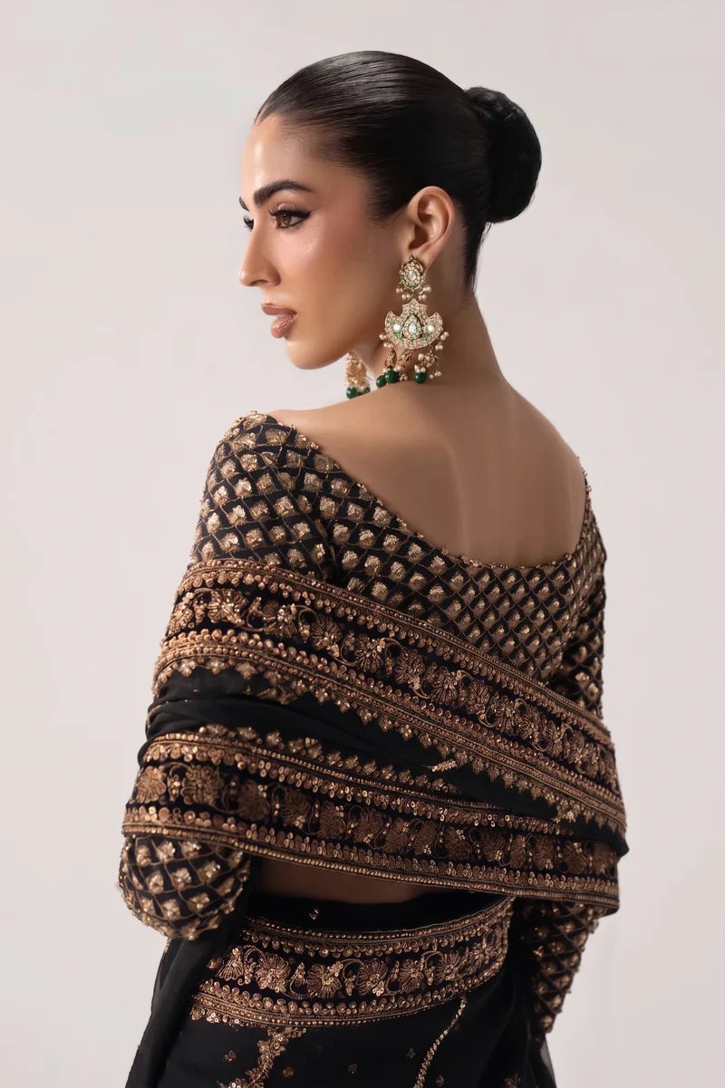 Black Chiffon Saree Unstitched