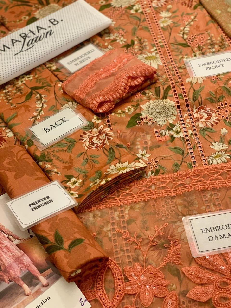 Chicken Kari Lawn 3 Piece Unstitched Suit MBL-MPT-2508-A-25 - Summer Collection