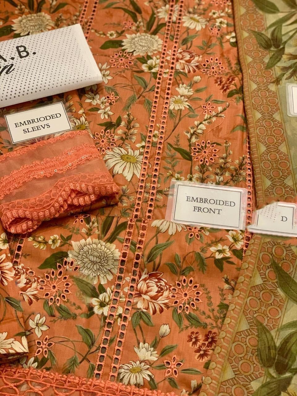 Chicken Kari Lawn 3 Piece Unstitched Suit MBL-MPT-2508-A-25 - Summer Collection