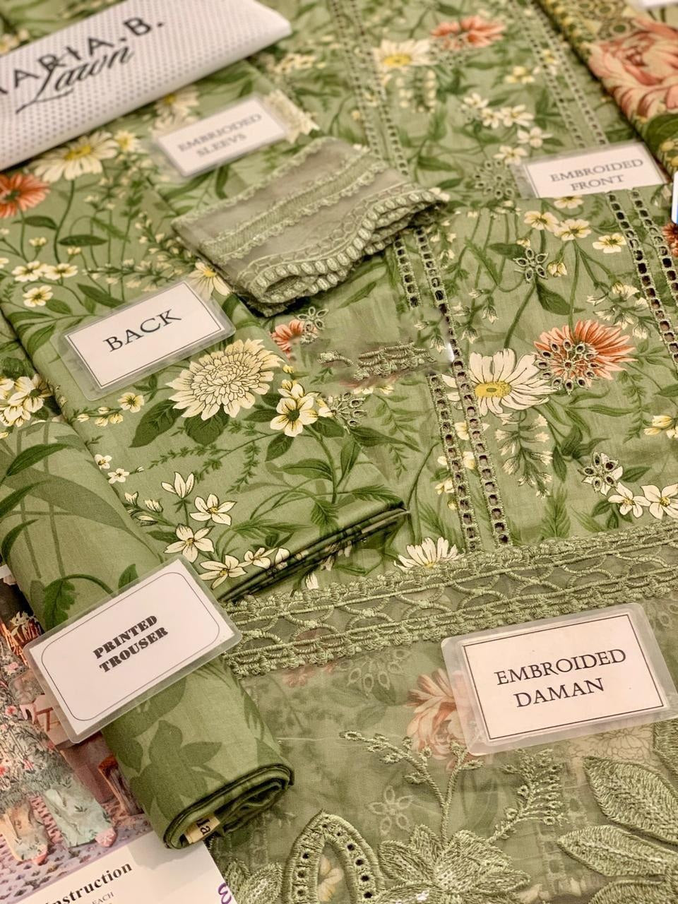 Chicken Kari Lawn 3 Piece Unstitched Suit MBL-MPT-2508-B-25 - Summer Collection