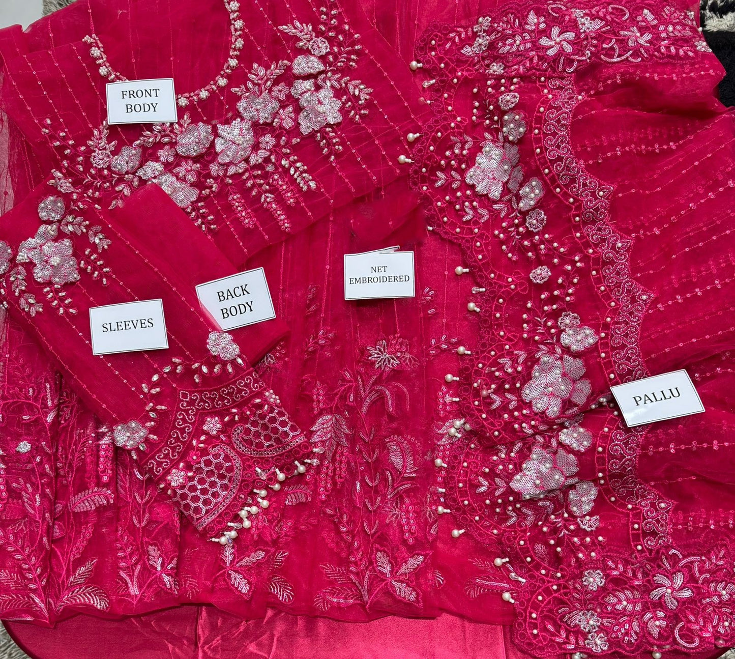 Luxury Unstitched Net Embroidered Saree Atishi -BD-2801- Party Wear