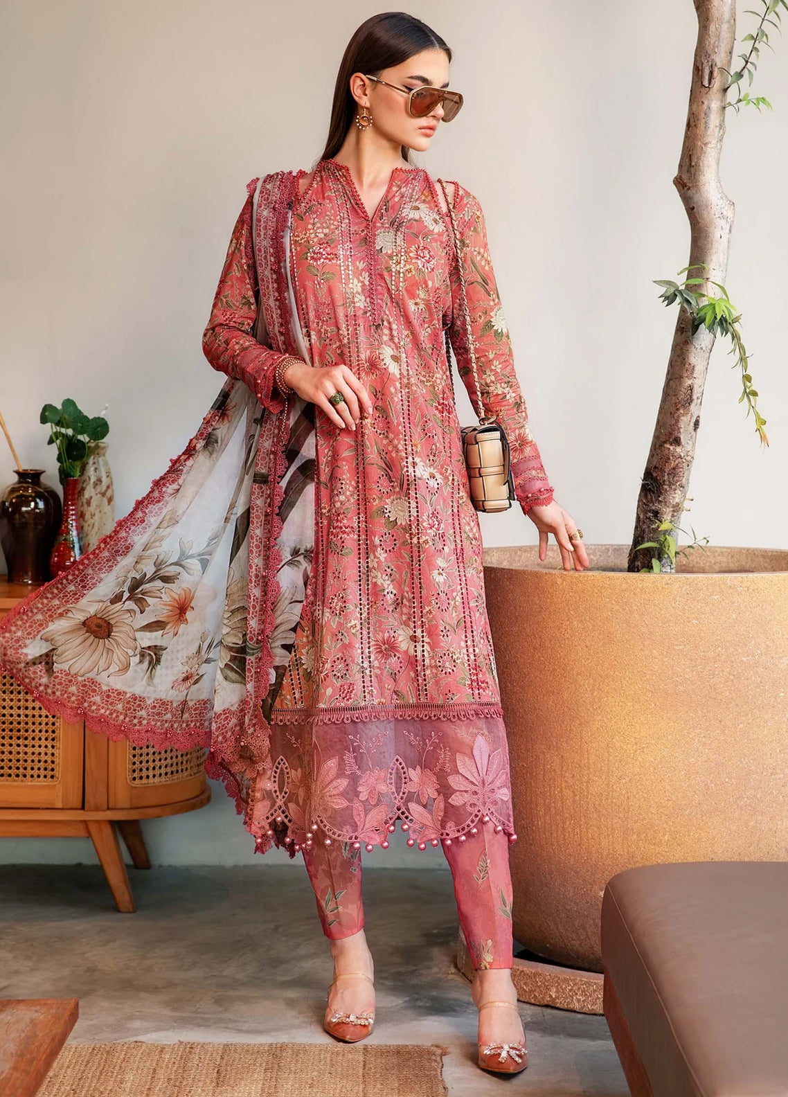 Chicken Kari Lawn 3 Piece Unstitched Suit MBL-MPT-2508-A-25 - Summer Collection