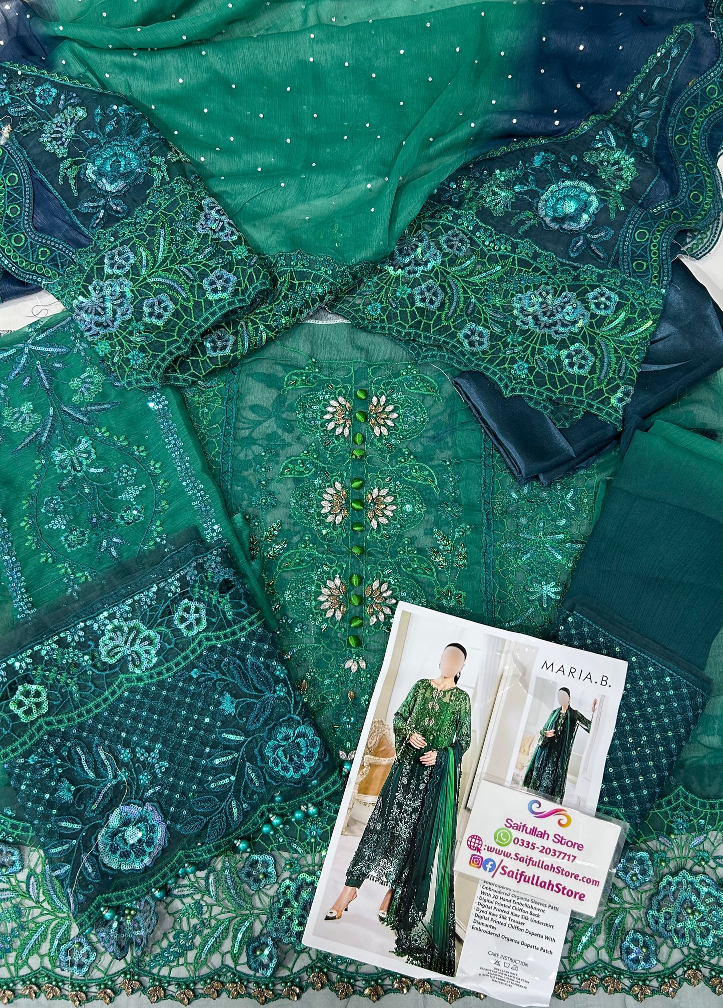 Embroidered Chiffon 3 Piece Unstitched Suit MBC-MPC-25-106 - Party Wear