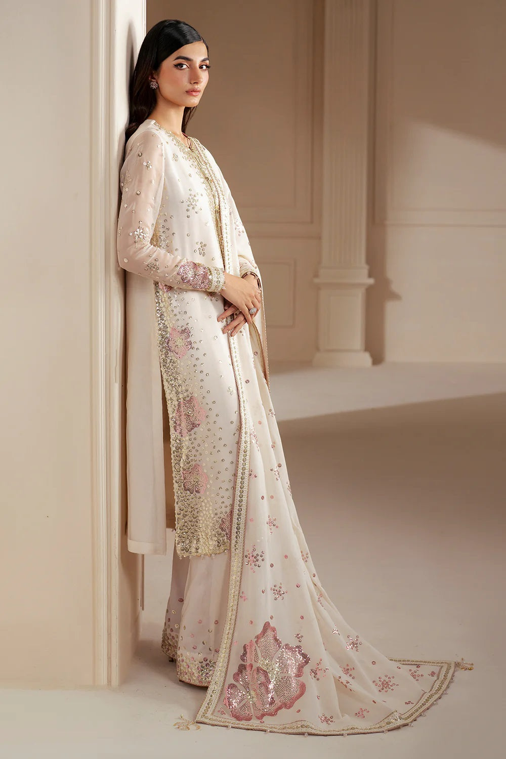 Chiffon Embroidered 3 Piece Unstitched UC-3069 -Party Wear