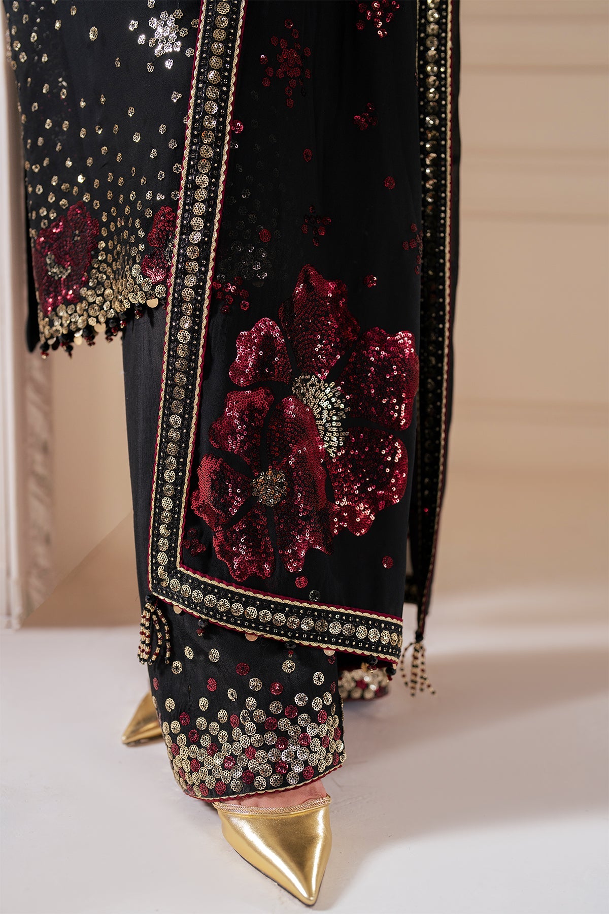 Black Luxury Chiffon Embroidered Collection Unstitched UC-3070 -Party Wear