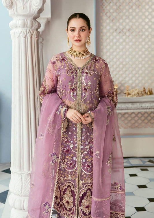 Embroidered Unstitched 4 Piece Organza Suit ECC-D03-MAUVELOUS-22-Party Wear