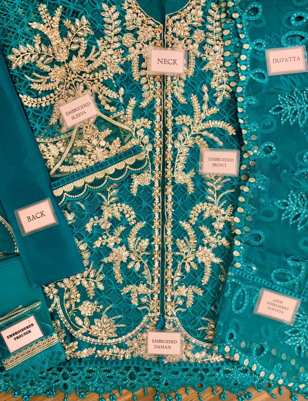 Luxury Embroidered Organza 3 Piece Unstitched Suit MBC-BD-2806-24-Party Wear