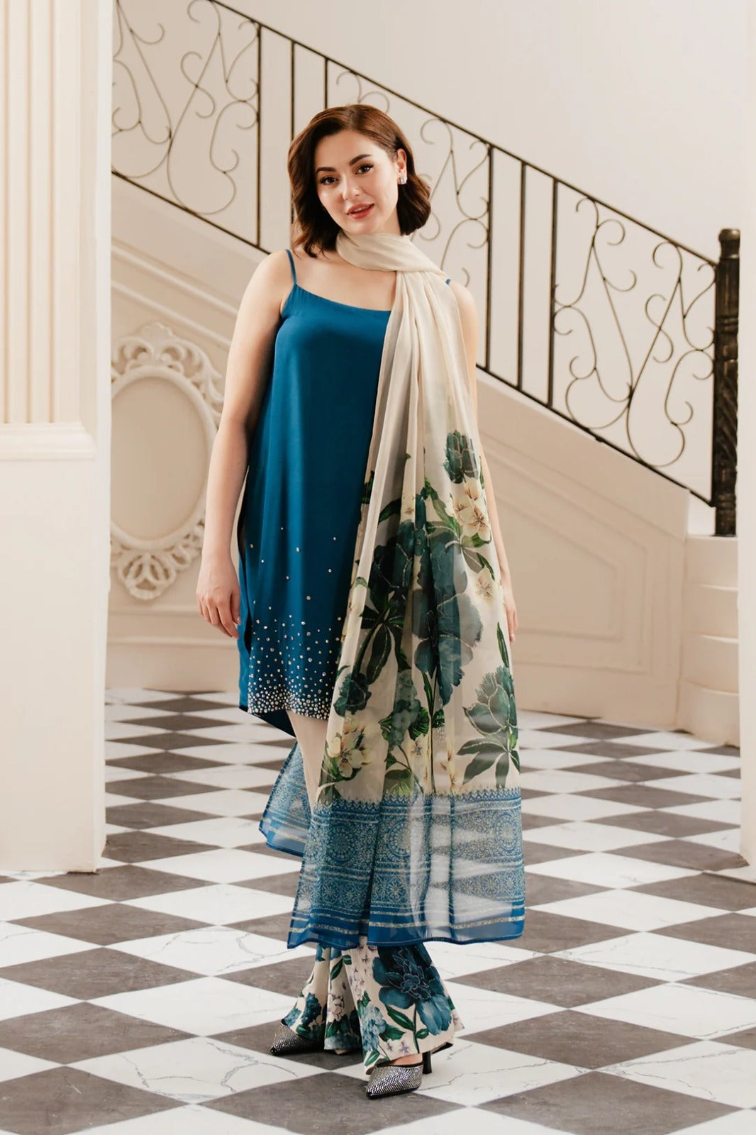 Luxury Silk Dress Unstiched 3 Piece - Party Wear