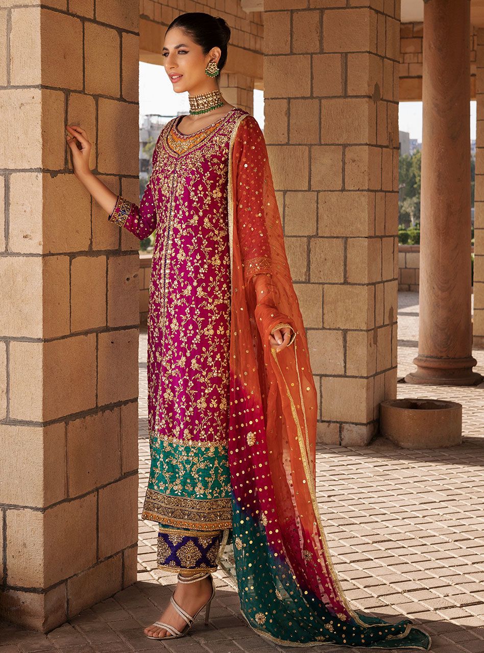Luxury Chiffon Embroidered Collection Unstitched 3 Piece Dress-Party Wear