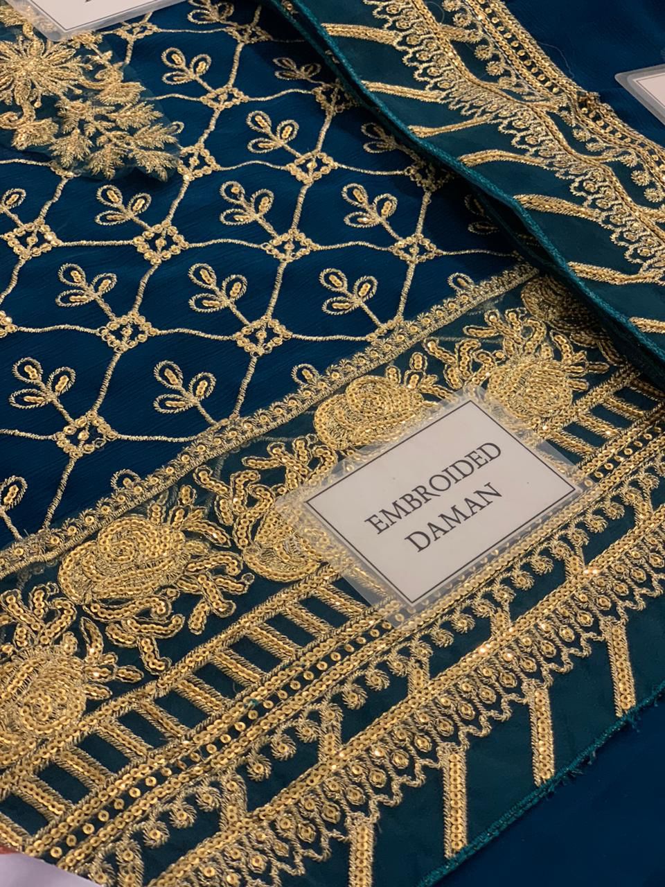Embroidered Chiffon 3 Piece Unstitched Suit AJEMC-D25-24 - Party Wear