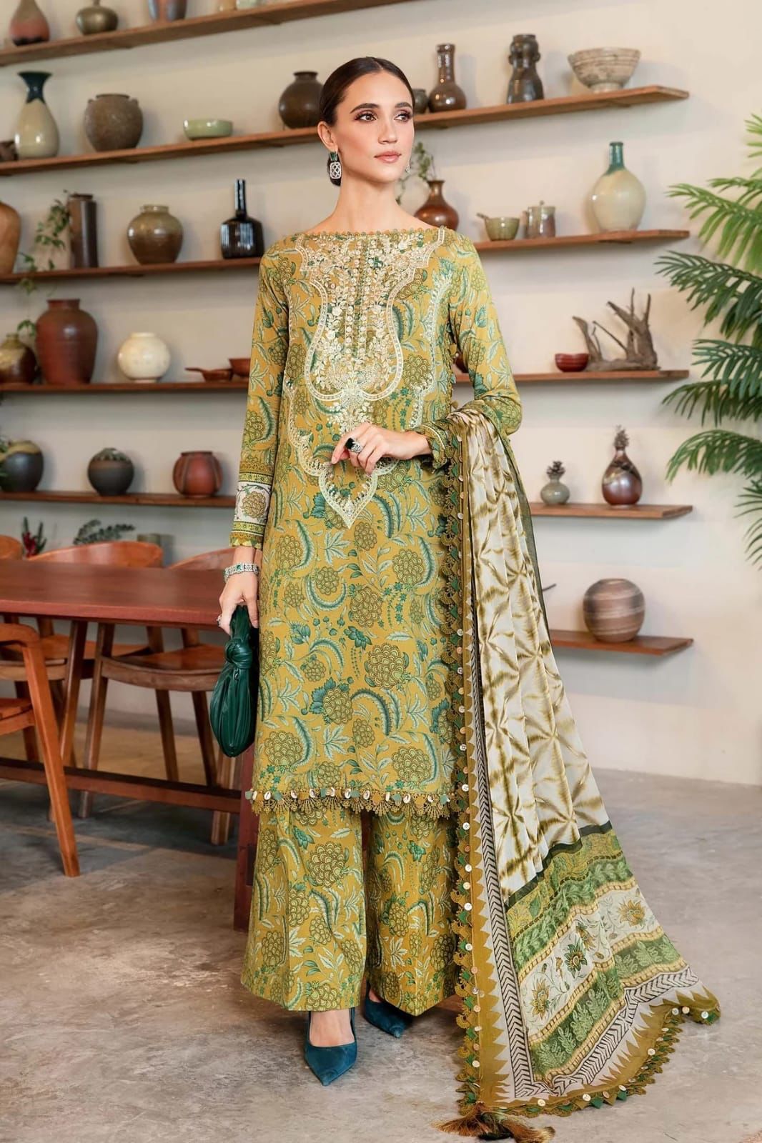Embroidered Lawn 3 Piece Unstitched Suit MBL-MPT-2513-B-25 - Summer Collection