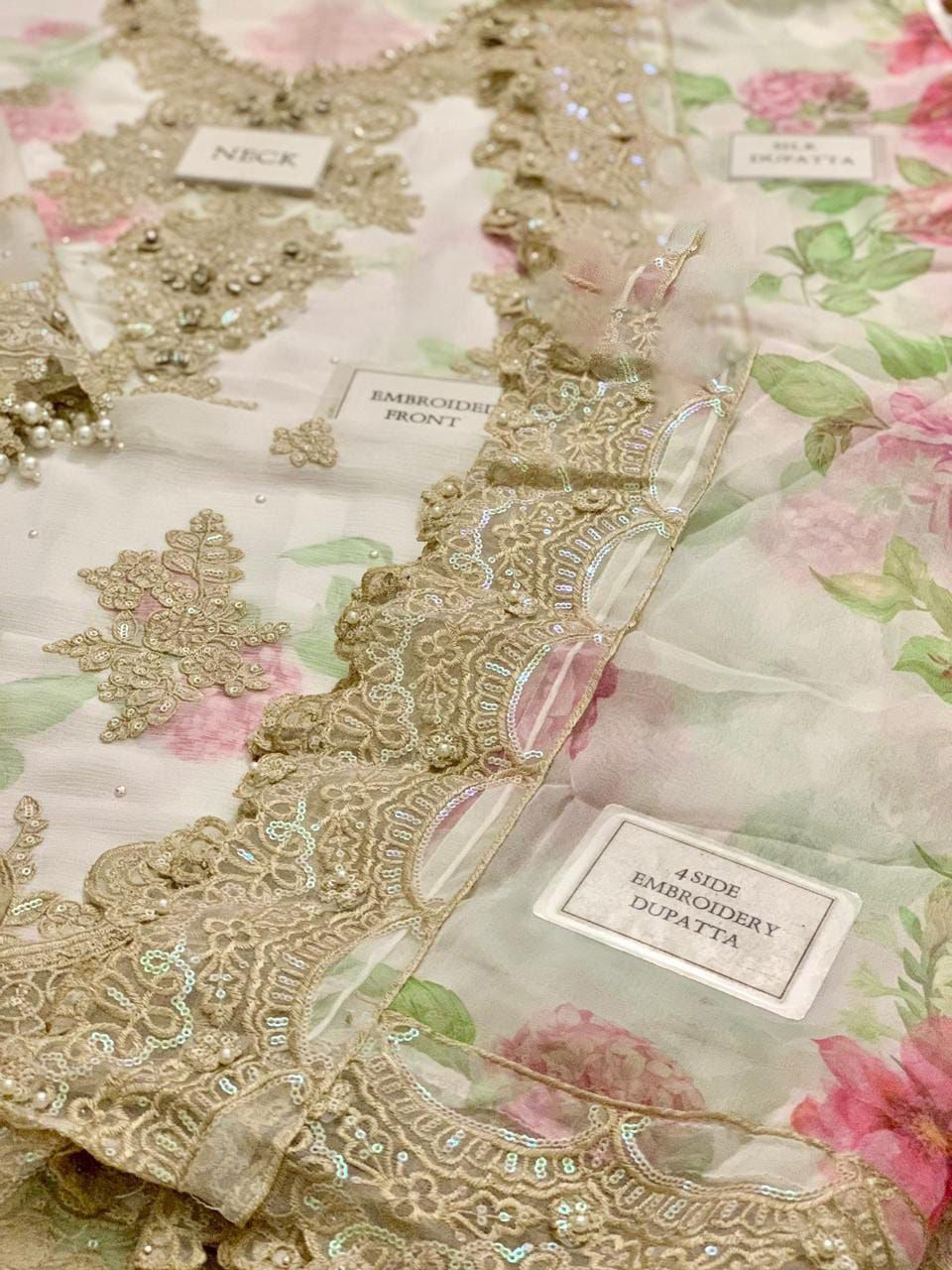 Embroidered Chiffon 3 Piece Unstitched Suit MBC-MPC-25-101 - Party Wear