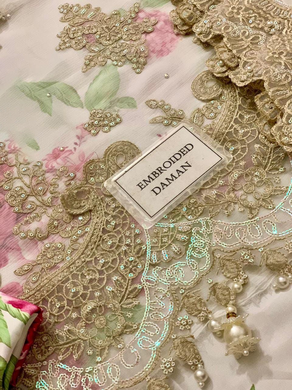 Embroidered Chiffon 3 Piece Unstitched Suit MBC-MPC-25-101 - Party Wear