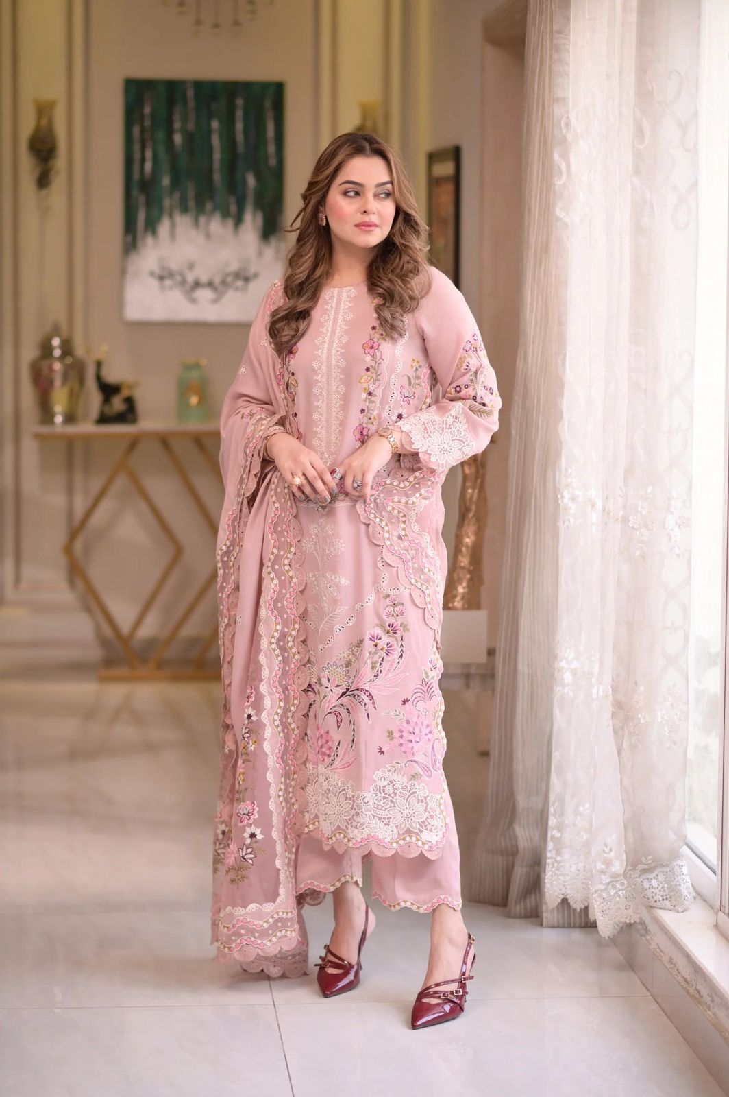 Chicken Kari Embroidered Lawn 3 piece Unstitched Dress