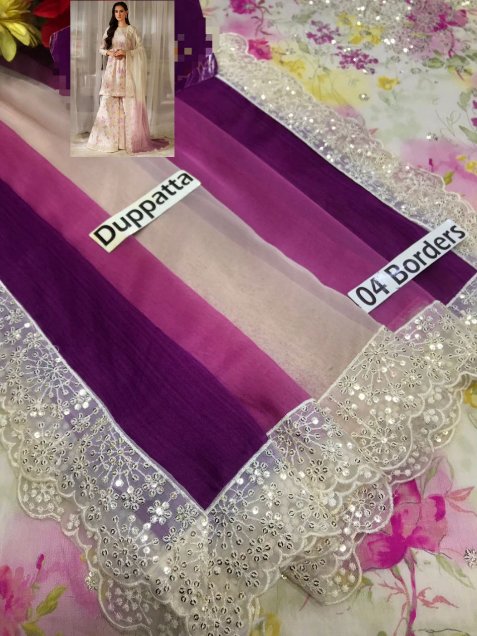 Embroidered Lawn 3 Piece Unstitched Suit - IZ-SEQ