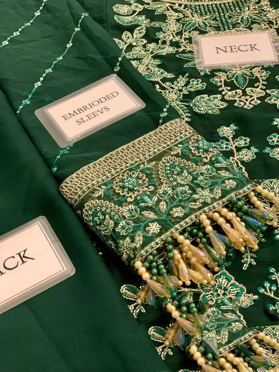 Embroidered Chiffon 3 Piece Unstitched Suit SC-CT 25004-25 - Party Wear