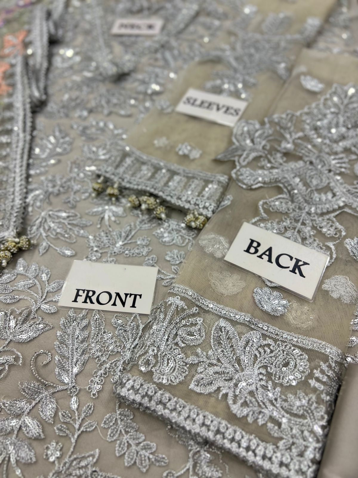 LUXURY NET Embroidered 4 Piece Unstitched Dress