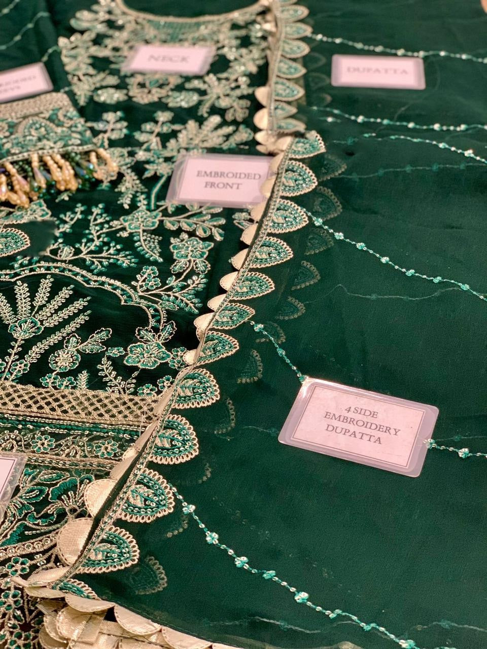 Embroidered Chiffon 3 Piece Unstitched Suit SC-CT 25004-25 - Party Wear