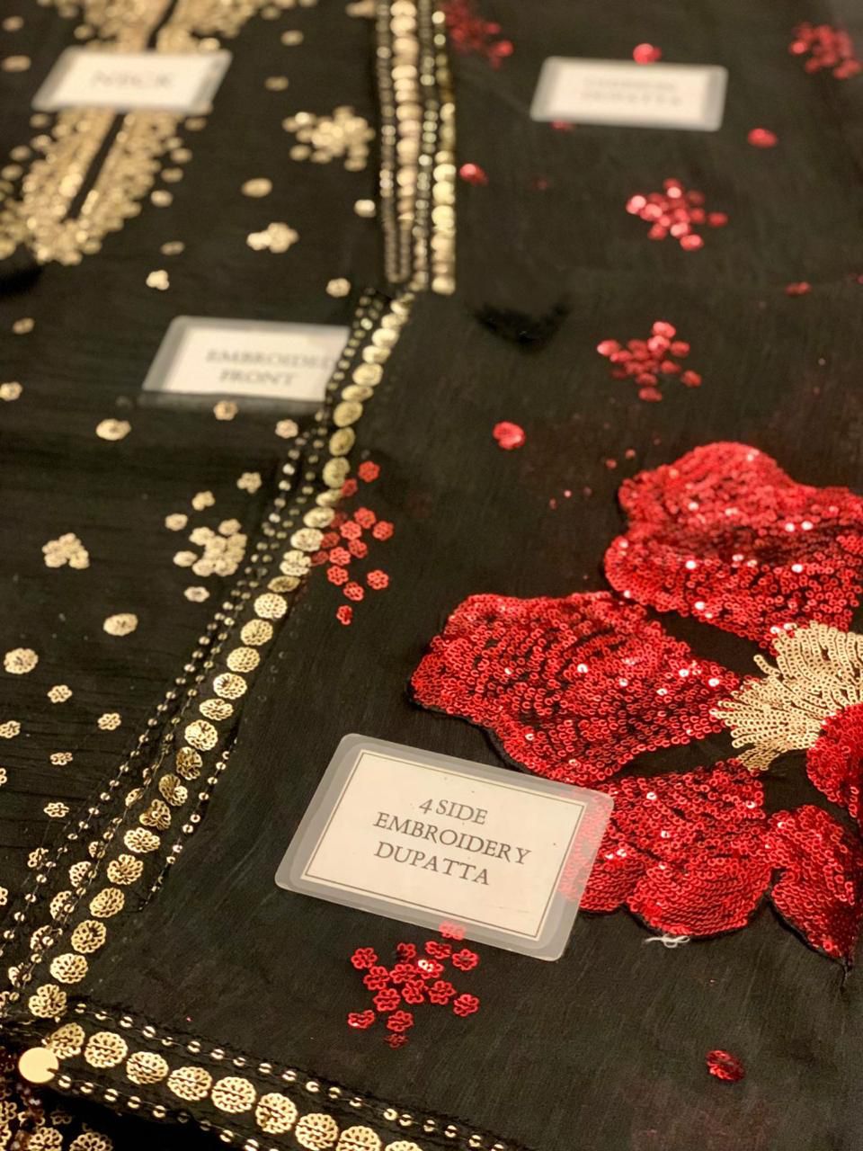 Black Luxury Chiffon Embroidered Collection Unstitched UC-3070 -Party Wear