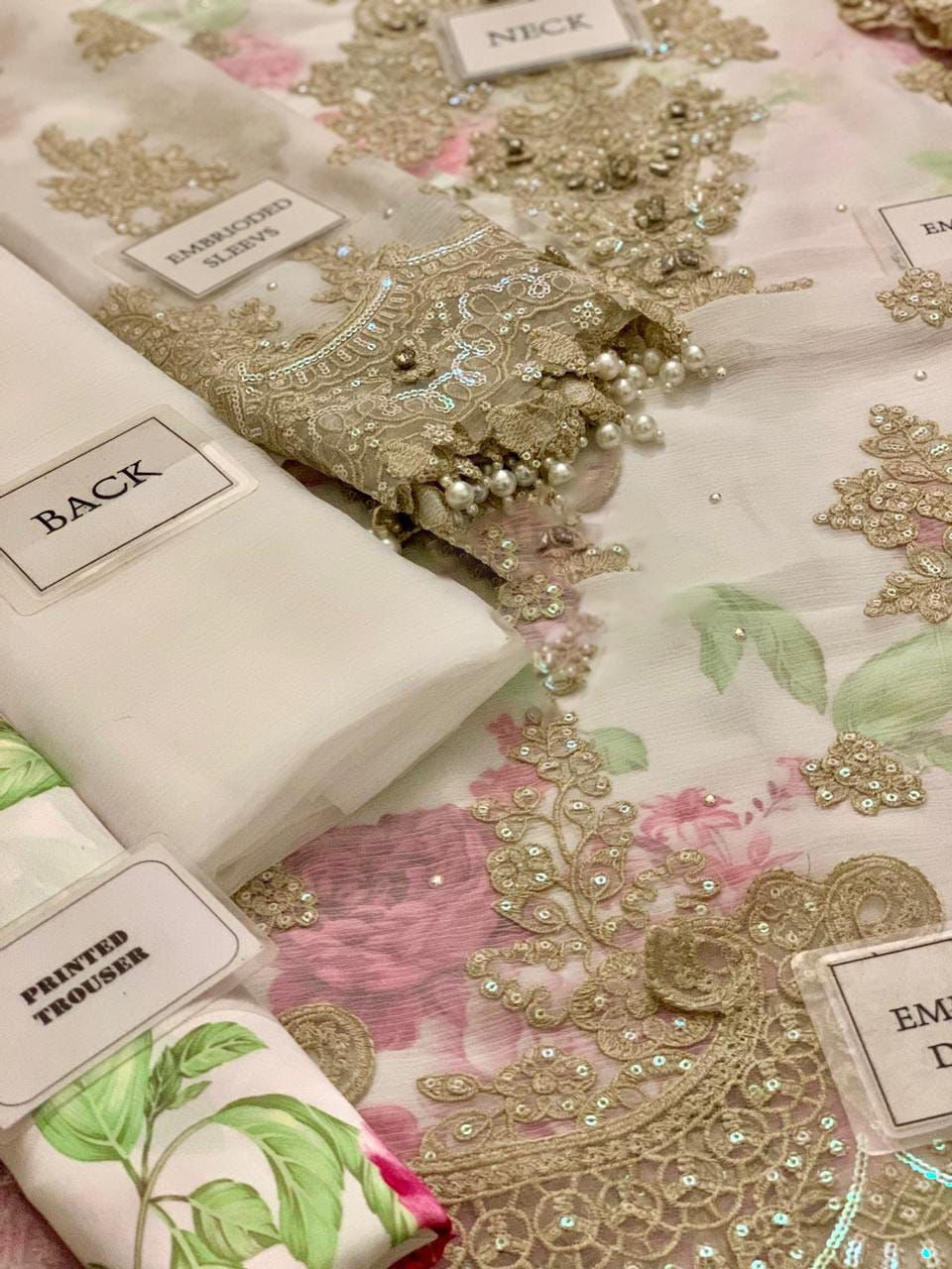 Embroidered Chiffon 3 Piece Unstitched Suit MBC-MPC-25-101 - Party Wear