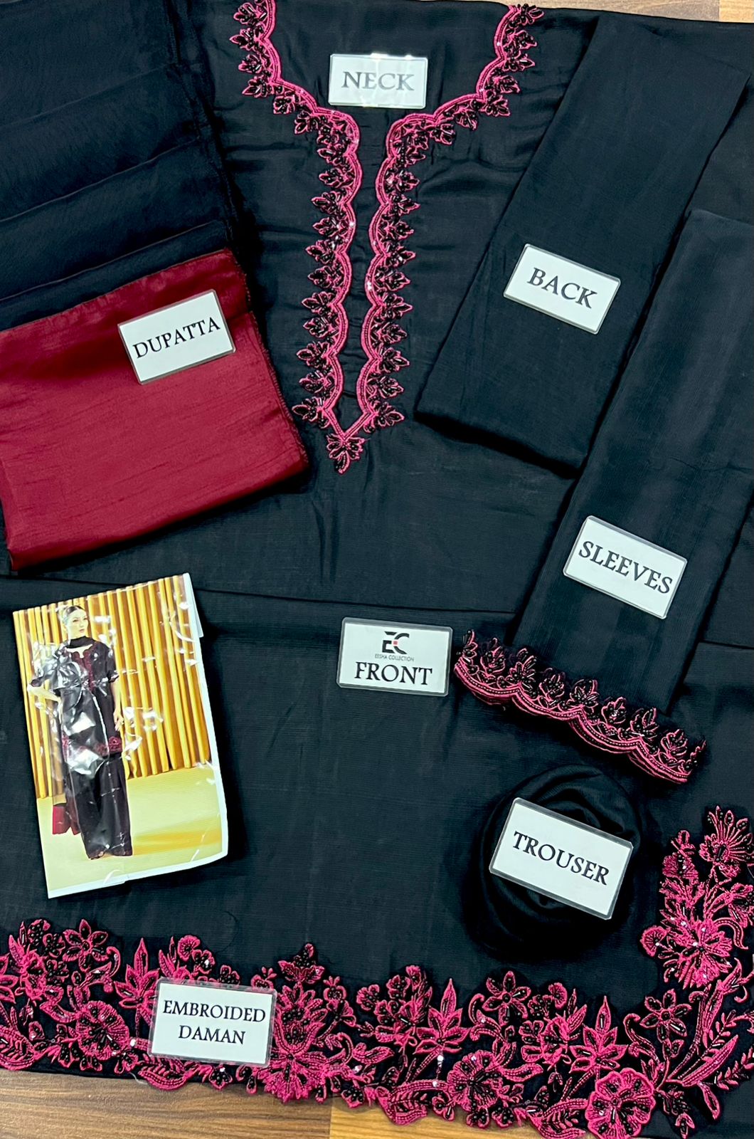 Raw Silk Embroidered Unstitched 3 Piece Suit - Party Wear