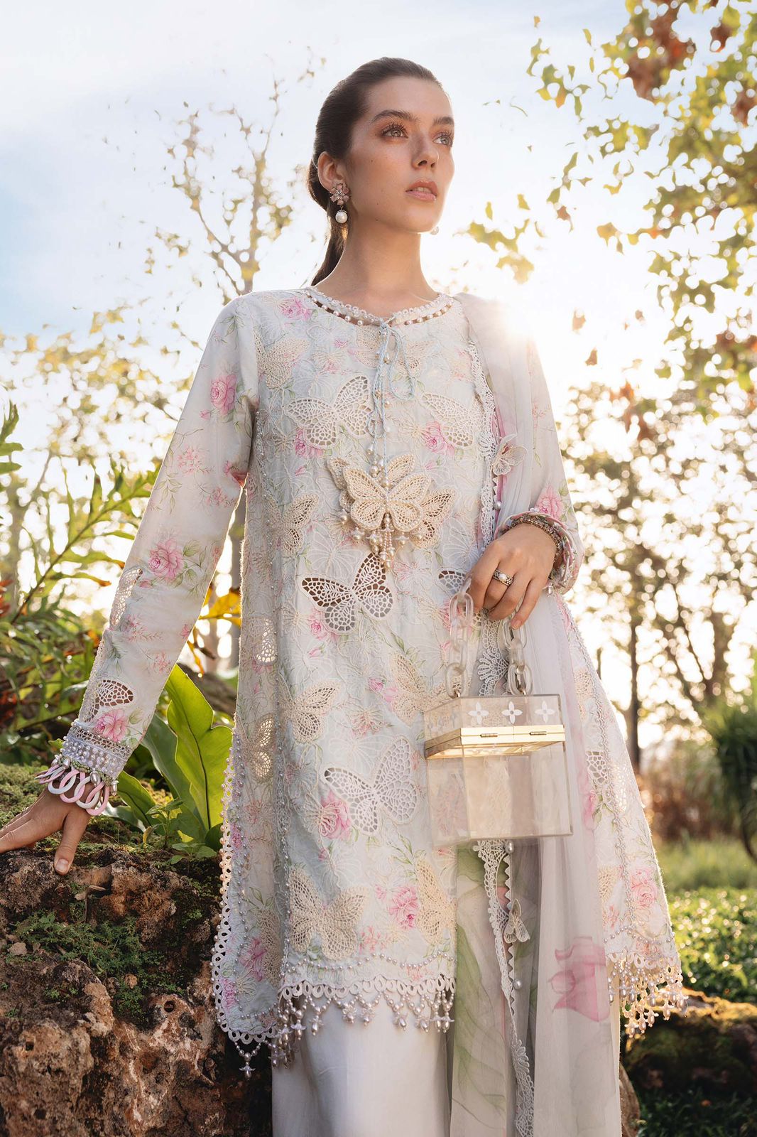Chikankari Lawn Embroidered 3 Piece Unstitched Dress MPT-2901-A- Summer Collection
