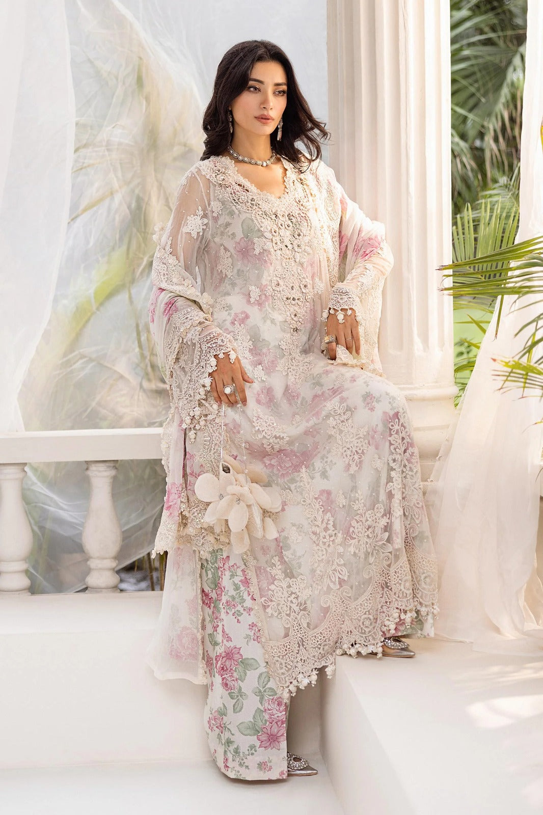 Embroidered Chiffon 3 Piece Unstitched Suit MBC-MPC-25-101 - Party Wear