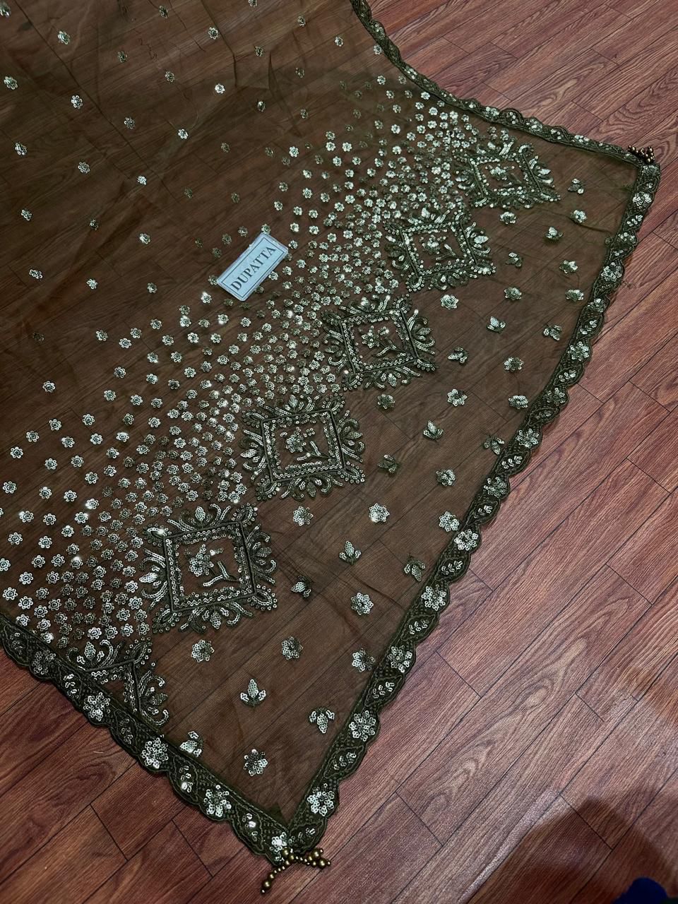 Embroidered Chiffon 3 Piece Unstitched Dress - Party Wear