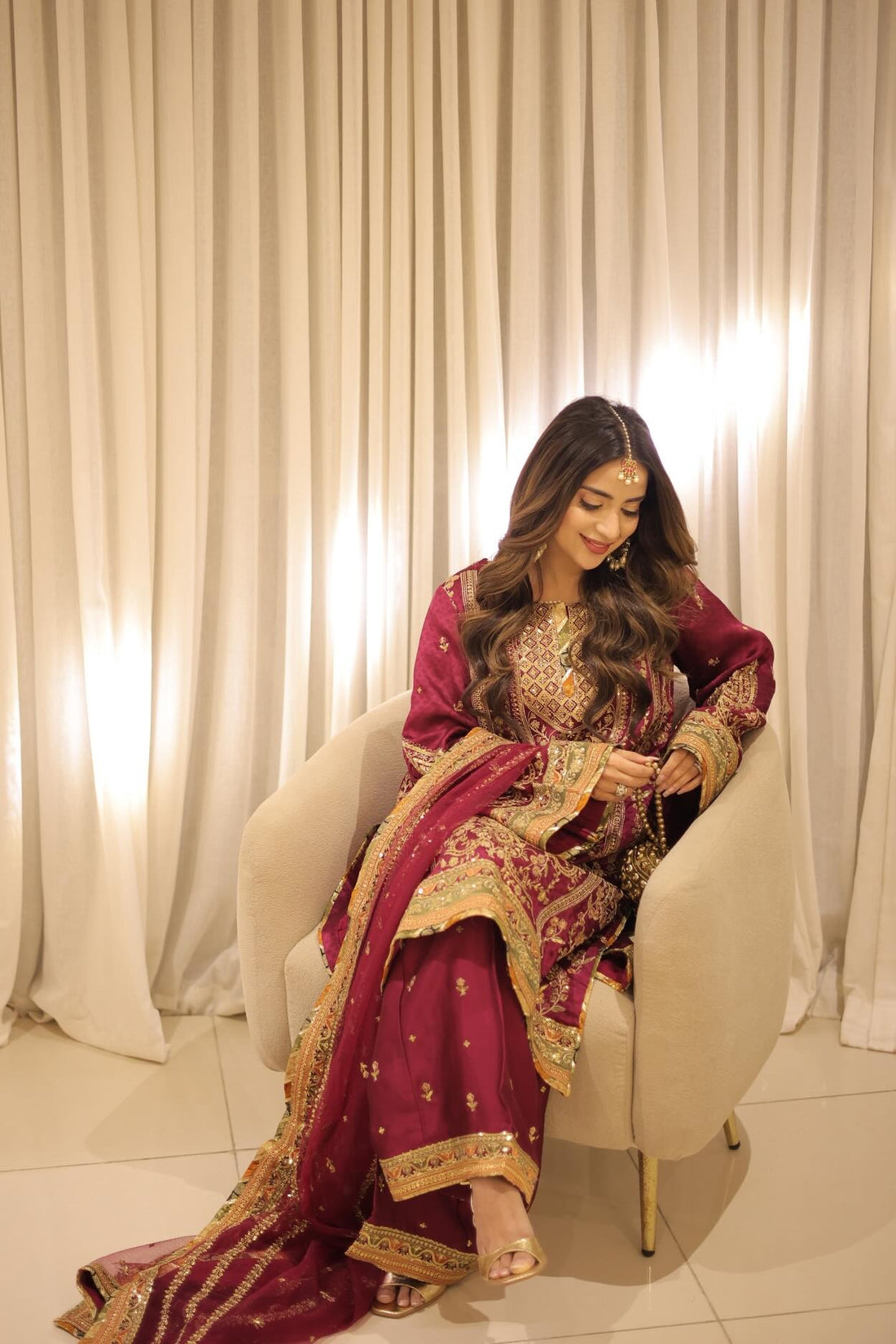 Luxury Silk Embroidered 3 Piece Unstitched - FC-09-B