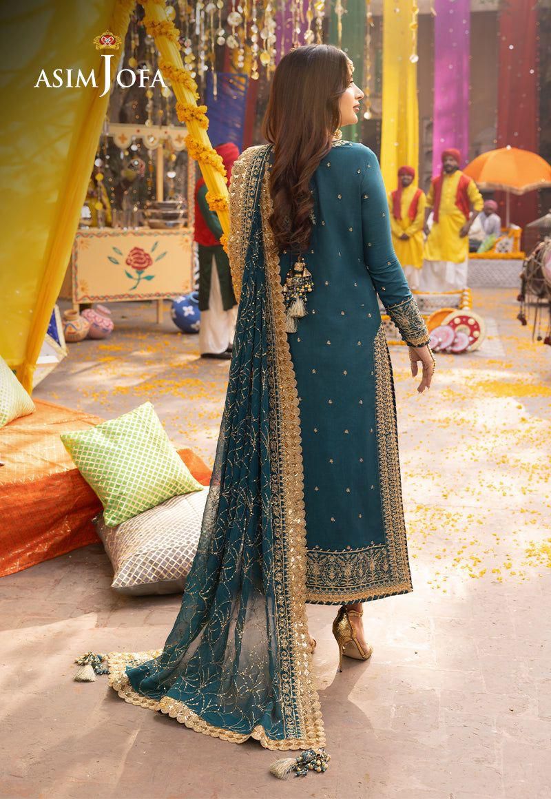 Embroidered Chiffon 3 Piece Unstitched Suit AJ-24-Party Wear