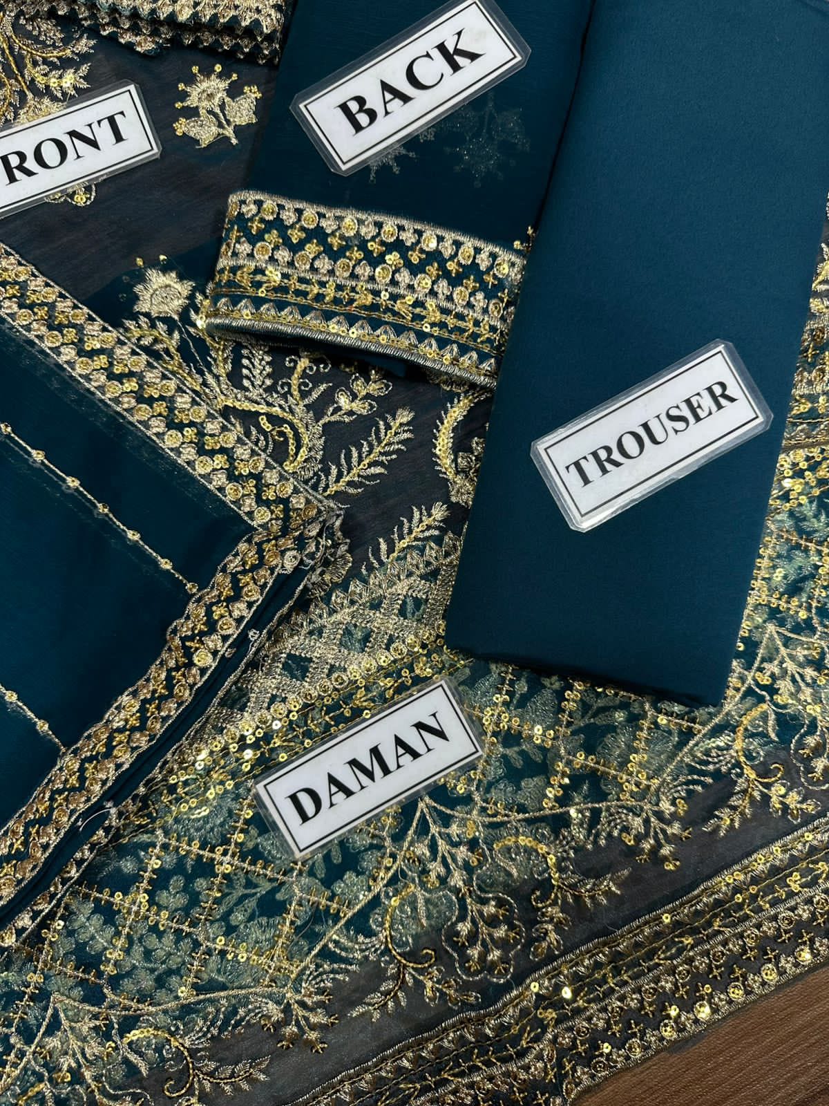 Embroidered Chiffon 3 Piece Unstitched Suit AJ-Party Wear