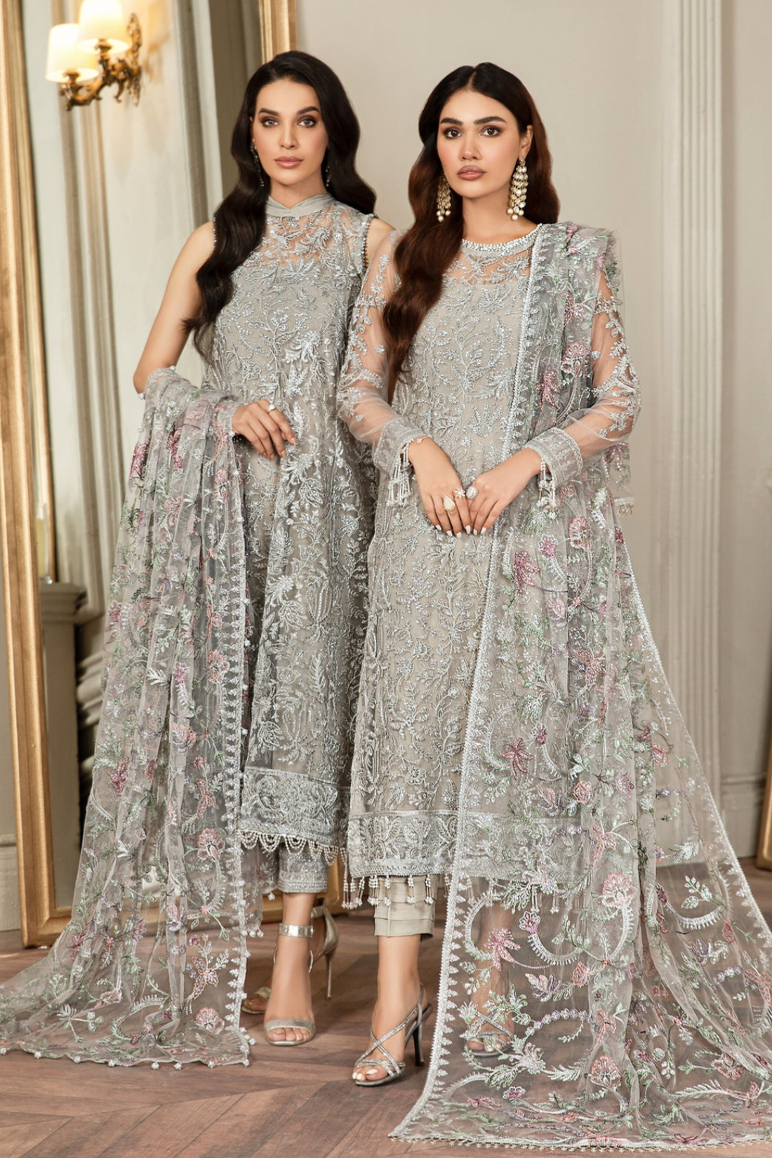 LUXURY NET Embroidered 4 Piece Unstitched Dress