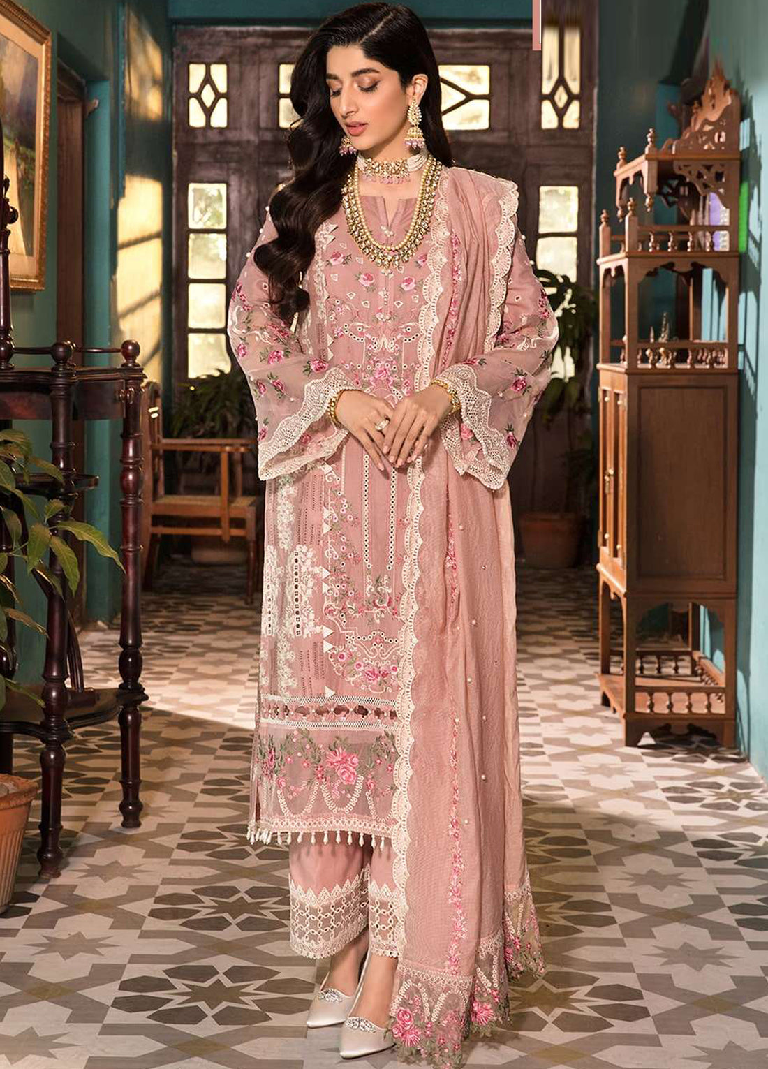 Chicken Kari Embroidered Lawn Piece Unstitched Suit-Summer Collection