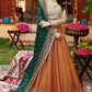 Orrange Bridal Net 3 Piece Unstitched Dress - Party Wear