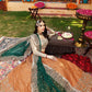 Orrange Bridal Net 3 Piece Unstitched Dress - Party Wear