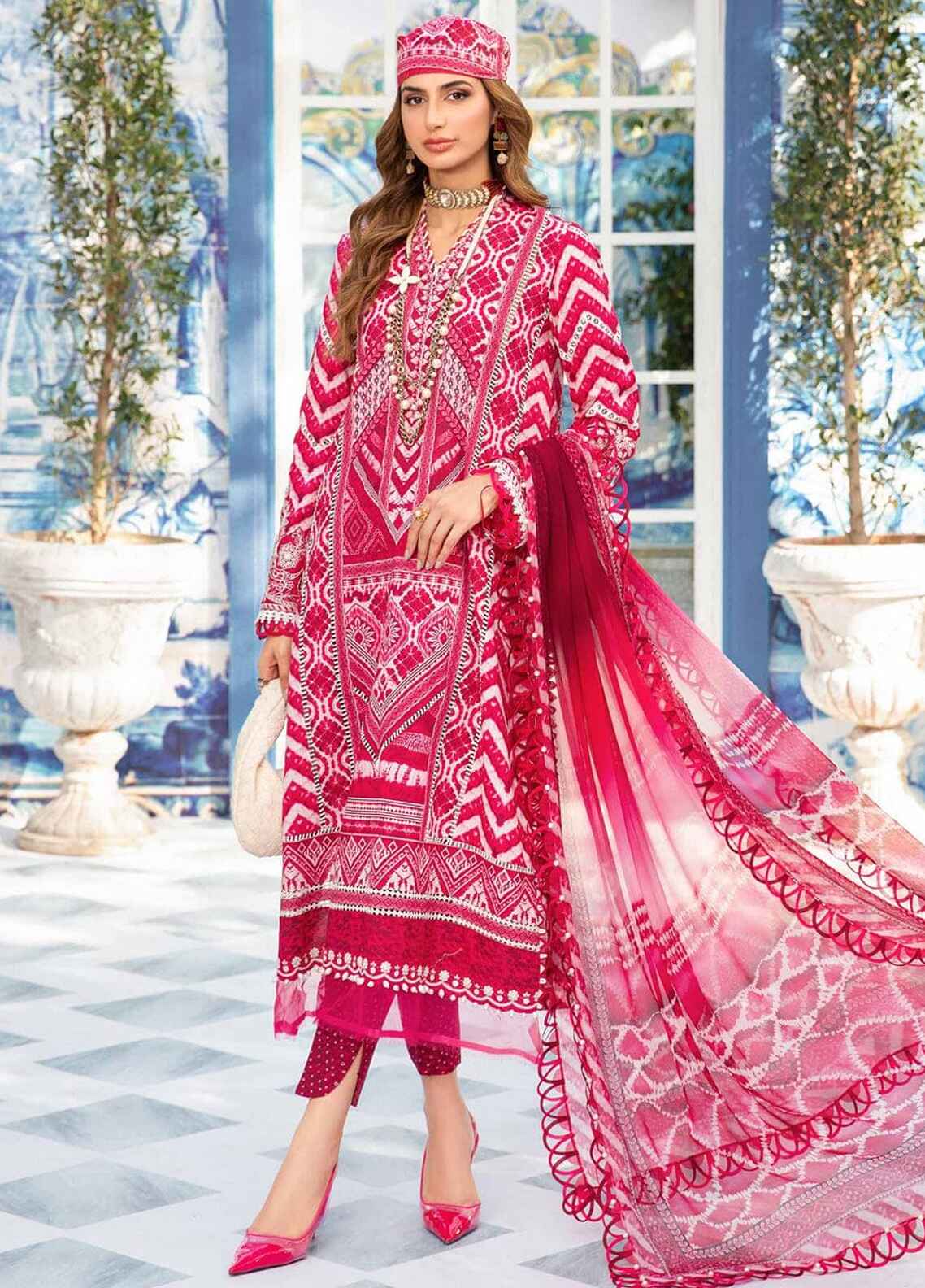 Embroidered Lawn 3 Piece Unstitched Suit MBL-MPT-2208-A-24- Summer Collection