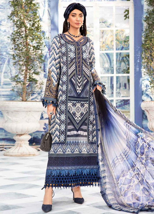 Embroidered Lawn 3 Piece Unstitched Suit MBL-MPT-2208-B-24- Summer Collection