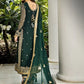 Heavy Embroidered Green Chiffon Wedding Dress - Party Wear