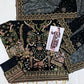 Luxury Net Embroidered 3 piece Unstitched Dress MB -Black - Party Wear
