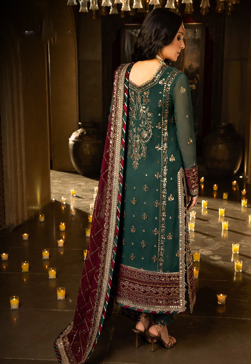 Embroidered Chiffon 3 Piece Unstitched Suit AJ-24-AZ - Party Wear