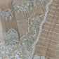 Luxury Unstitched Net Embroidered Saree Skin Beige -BD-2801- Party Wear