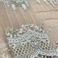 Luxury Unstitched Net Embroidered Saree Skin Beige -BD-2801- Party Wear