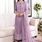 Chiffon Embroidered 3 Piece Unstitched Suit - Party Wear