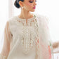 White Formal Organza Unstiched 3 Piece Dress - WQ-24