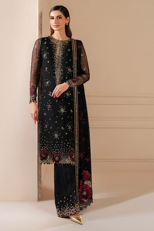 Black Luxury Chiffon Embroidered Collection Unstitched UC-3070 -Party Wear