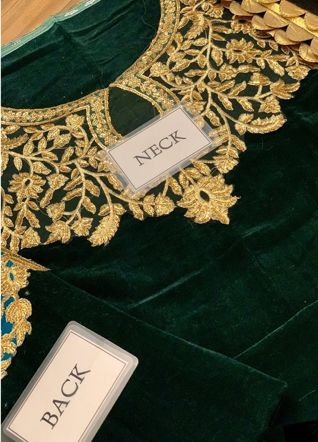 Bottle Green Velvet 5000 Embroidered Unstitched 3 Piece Suit ZC-D01-ZIMMEL-22-Party Wear