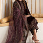 Mehroon Velvet Unstitched  Embroidered Dress- Party Wear