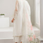 White Formal Organza Unstiched 3 Piece Dress - WQ-24