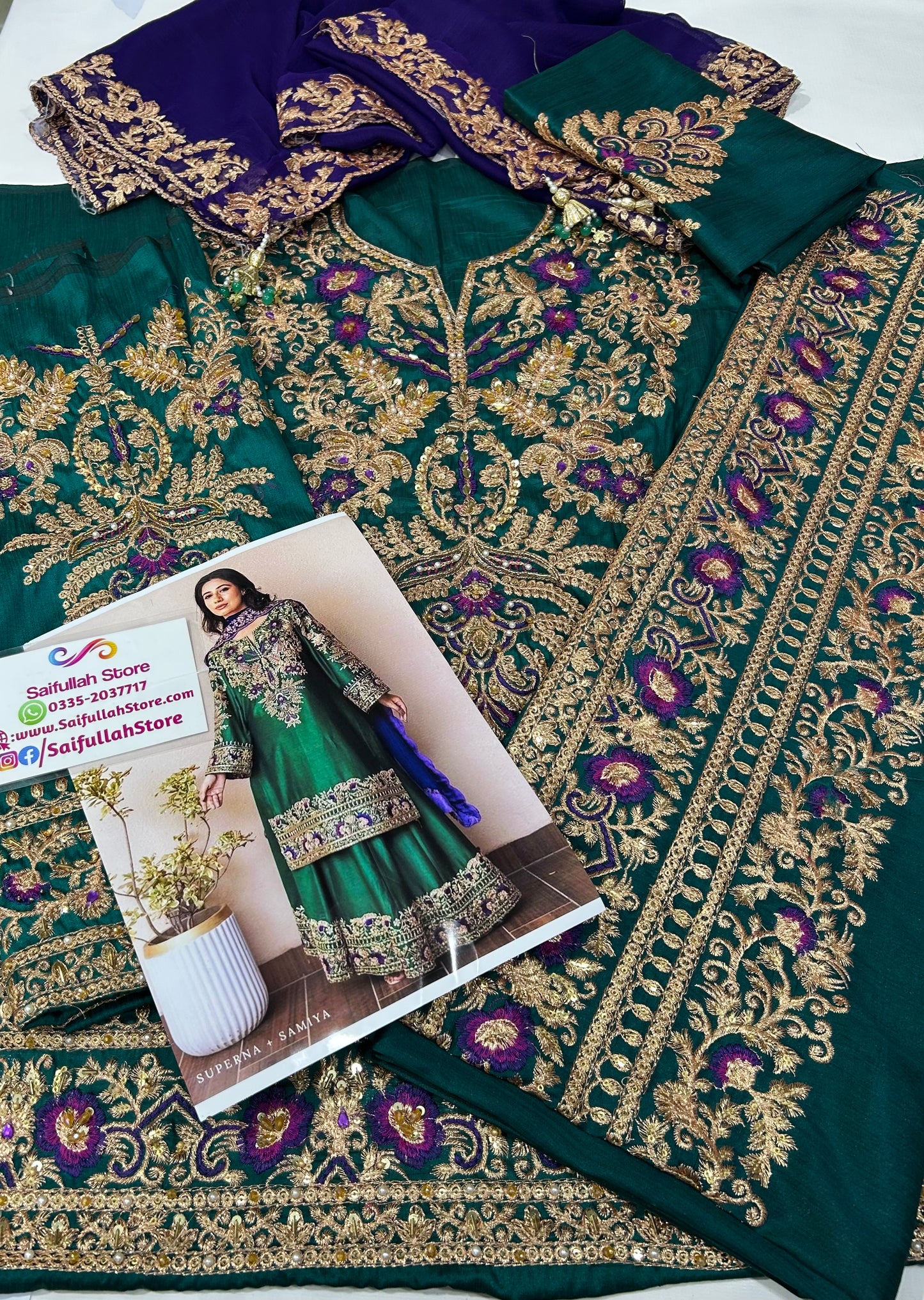 Bridal Raw Silk Unstitched 3 Piece Dress